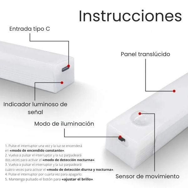 Luz Led con Sensor de Movimiento